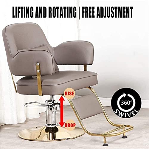 Salon Ligstoel, kappersstoel, salon, kapper, hydraulische kapper, salonstoel, kapsalon, professionele salon, tattoostoel voor salon beauty apparatuur (kleur: zwart + goud 1) - Image 4