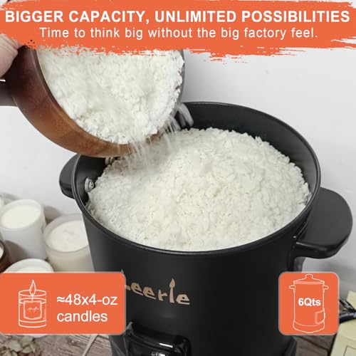 Leerie 12Lbs Digital Wax Melter for Candle Making - D6 Candle Wax Melting Pot with Accurate Temperature Control & Heating Core Brass Spout for DIY Home Business Candle Maker - Image 5