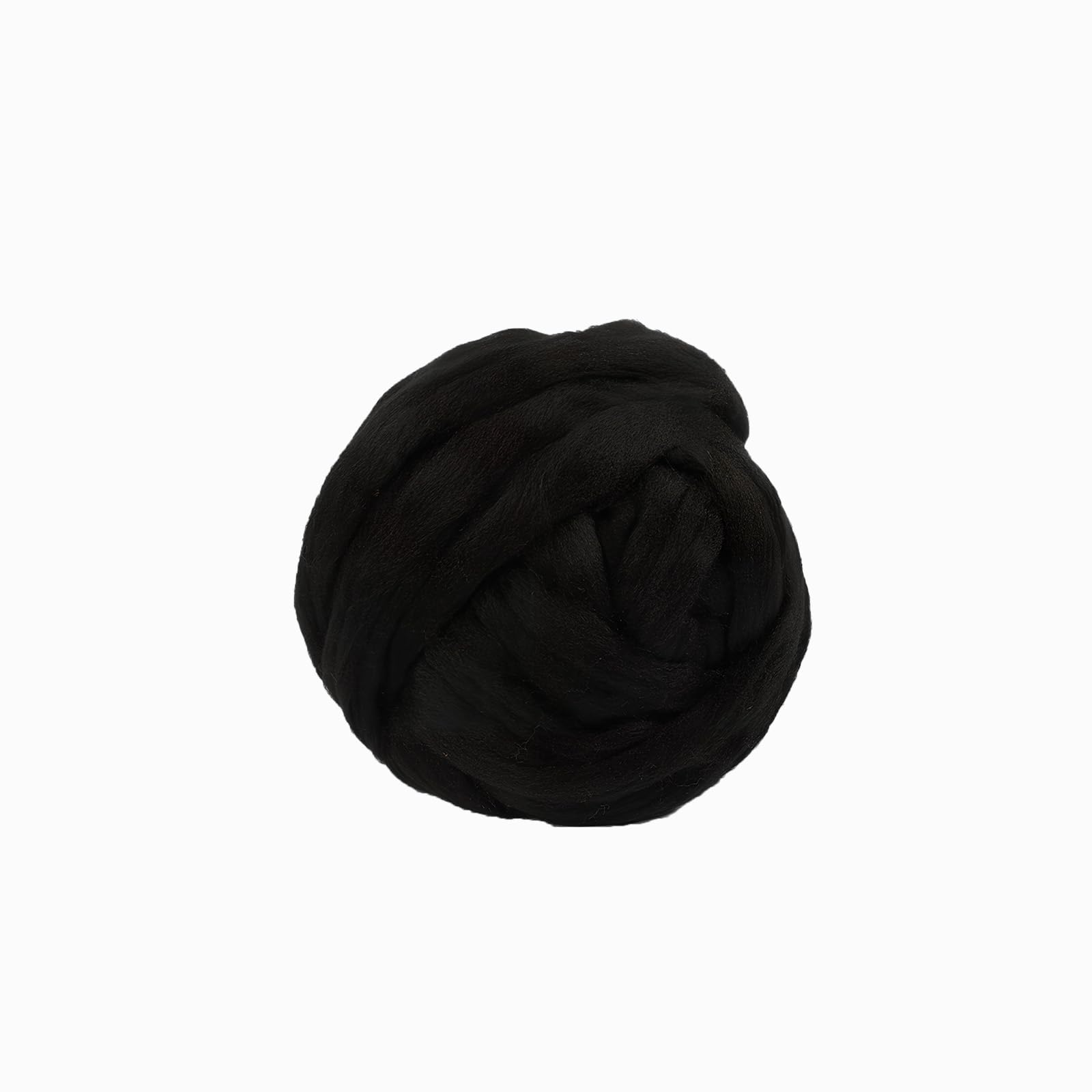 100g Needle Felting Wool, Black Wool Roving Yarn, Soft Hand Knitting Chunky Roving for Needle Felting Knitting Blanket Spinning Weaving DIY Craft (Blue) — image 1