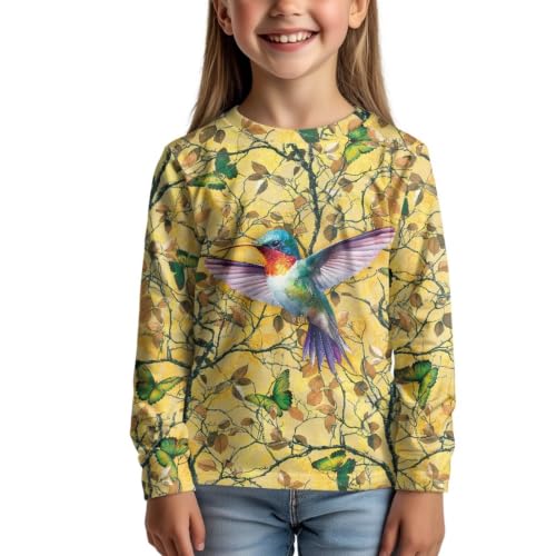 Image of Long Sleeve Shirts for Girls Casual Crewneck Tops Fall Winter Outfits for 3-16 Years Old