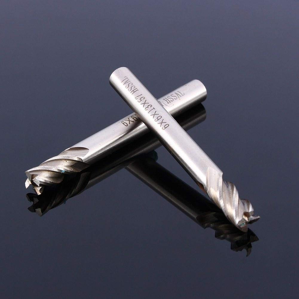 Set di frese 6 mm con 4 scanalature, fresa a codolo cilindrico con punta dritta per ferro acciaio legno, 1 pezzo, 6mm*6mm*13mm*57mm