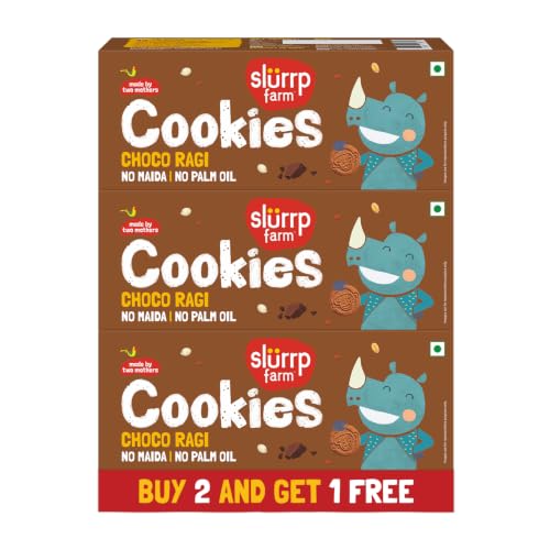 Image of Slurrp Farm Buy2Get1 Free Choco Ragi Multigrain Cookies | No Maida No Palm Oil | Yummy Biscuits Made with Ragi, Jowar and Whole Wheat Flour | Pack of 3 x 80g