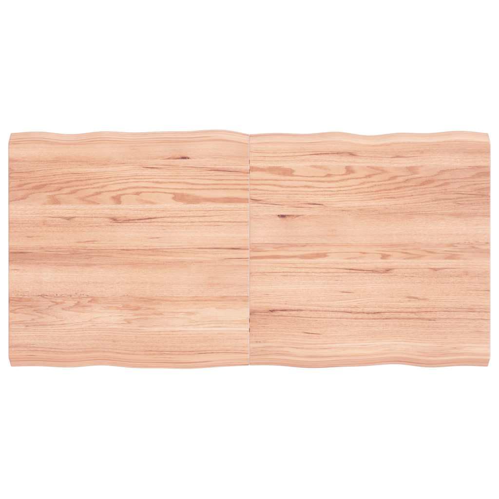 vidaXL Piano Tavolo Marrone Chiaro 120x60x(2-4) cm Rovere Non Trattato
