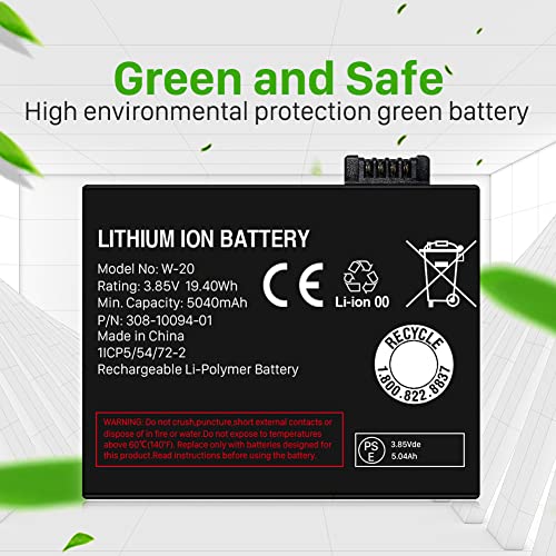 SHENMZ W-20 Battery for NETGEAR Nighthawk 5G WiFi 6 Mobile Hotspot Pro by AT&T W-20 MR5100 MR5200, MR5200-100EUS Higher Capacity Replacement Battery - Thumbnail 2