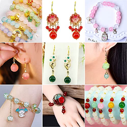 450Pcs 8Mm Glass Beads For Jewelry Making, 15 Colors Crystal Glass Beads For Bracelets Making Gradient Gemstone Beads Diy Round Loose Bead For Men Women Earring Necklace Jewelry Making Supplies #TOP2