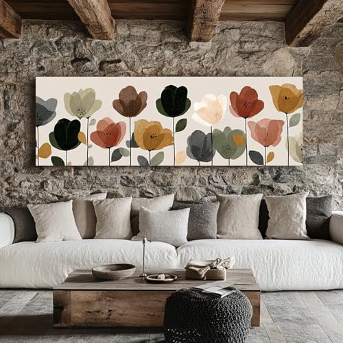 Tableau sur toile horizontal étroit art paysager grand format mural