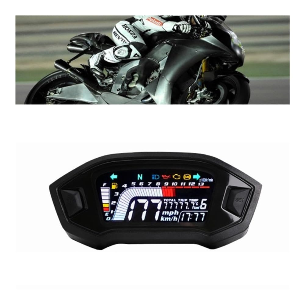 Contachilometri Tachimetro Regolabile A LED Per Moto Retroilluminazione Opzionale Contagiri Digitale Contagiri Contachilometri Per 1,2,4 Cilindro