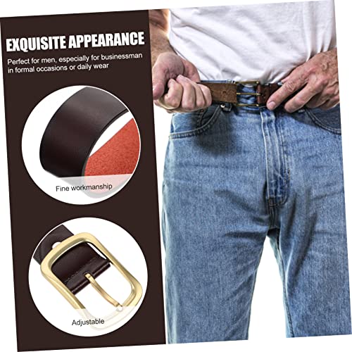 Men's Brown Belt Antique Casual Leather Jeans Belt for Men Retro Style Suitable for Daily Wear2
