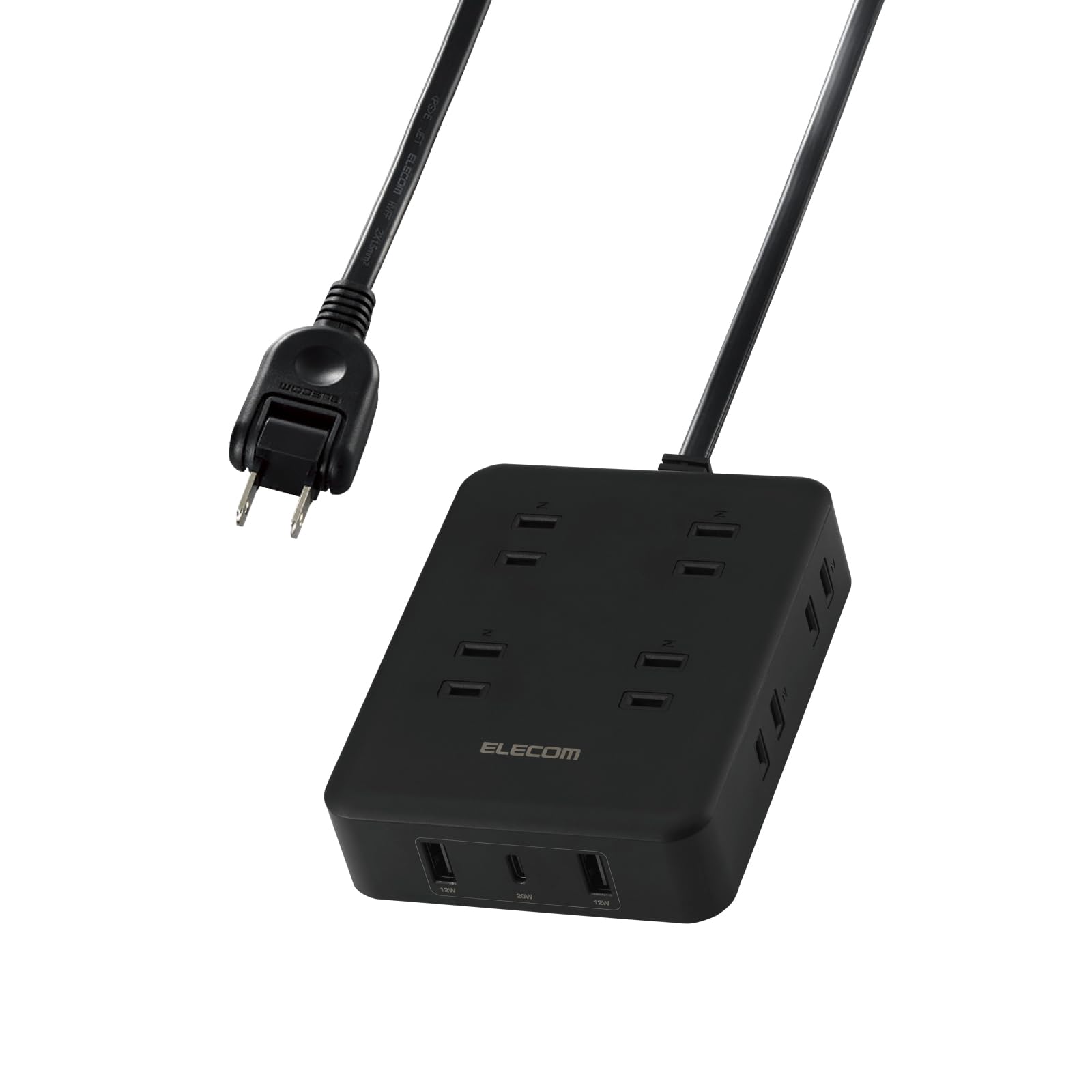 エレコム 電源タップ USB付き 20W PD対応 Type-C×1 USB-A…
