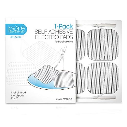 Pure Enrichment PurePulse Pro TENS Unit Massager Pads – Premium Pack of 4 Square, Self-Adhesive 2” x 2” Replacement Electrode Pads (Total of 4 Pads)