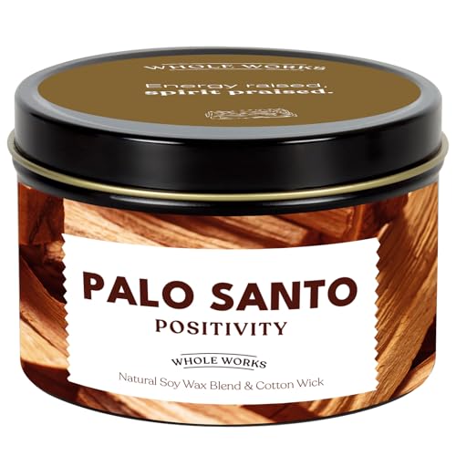 Premium Candle for Energy Cleansing – Natural Soy Wax Blend, Cotton Wick, Phthalate Free Scent, Scented Candles for Home Smudging, House Spiritual Protection, 6oz (Palo Santo)
