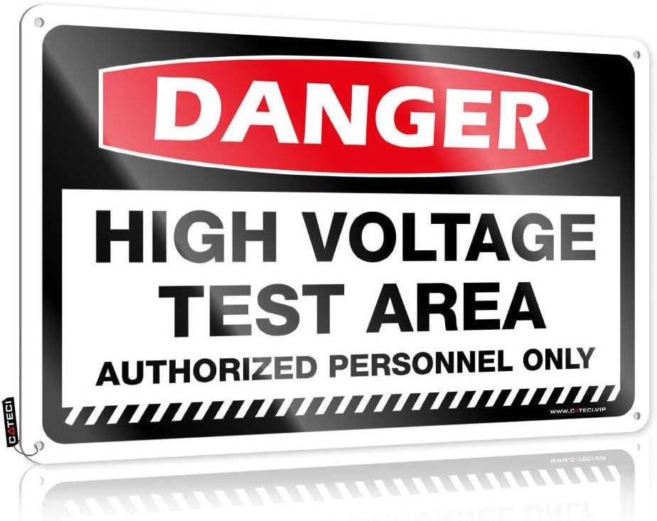 Sign Medieval Fantasy Castle Rustic Decor Vintage Metal Art/Porch Welcome Tall Vividladybug Western Wall Decor Danger High Voltage Test Area Authorized Personnel Only - Door