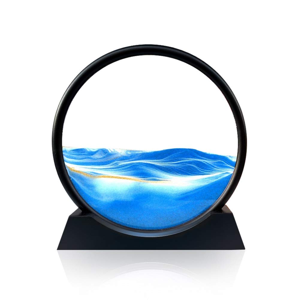 UBrand PMKKK Deep sea Sand Art，Moving Sand Art Moving Decorative Tabletop Sand Picture (Blue)