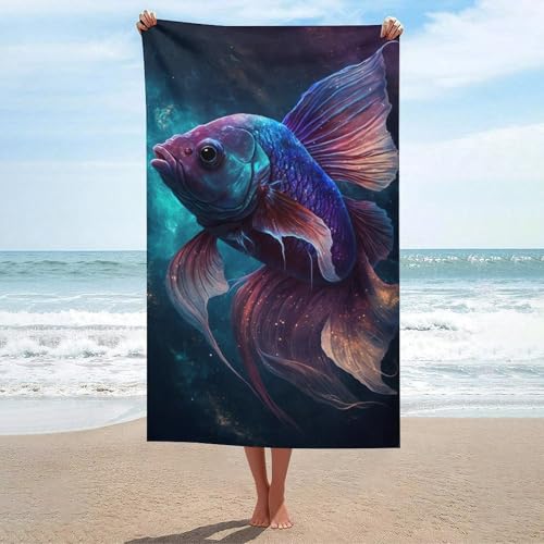 Serviette de plage Betta Fish 130x80 cm séchage rapide - 2
