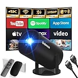 Auto Keystone, Rotación de 180° & 240’’: El proyector GM200 tiene corrección trapezoidal auto para ajustar suavemente la pantalla. El proyector tiene un diseño giratorio de 180° y puede elegir la posición de proyección perfecta a través del proyector. Ajuste el enfoque a través de las ruedas de enfoque para obtener rápidamente la imagen más clara. La relación de aspecto de la pantalla es de 1,3:1, la distancia de proyección es de 3 a 18 pies y el tamaño de proyección es de 35 a 240 pulgadas