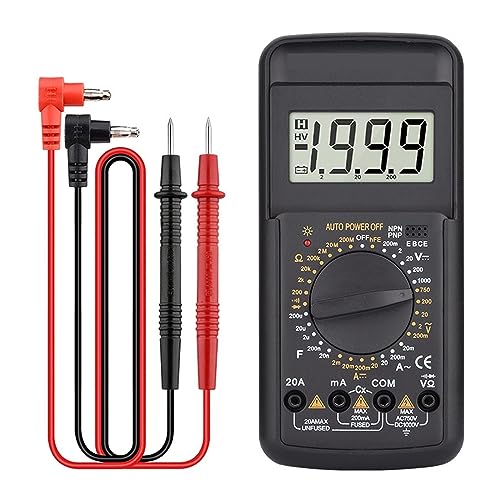 Multimètre Numérique DELURA 1000V 20A avec Voltmètre et Boîtier Noir