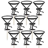 Eurteka A Tini Bit Older Birthday Cupcake Topper - Martini Themed Birthday Decorations for Martini Tiny Bar Party,Weenies and Tinies Martini Bachelorette Party Decor (Tini Bit Cupcake Topper Black)