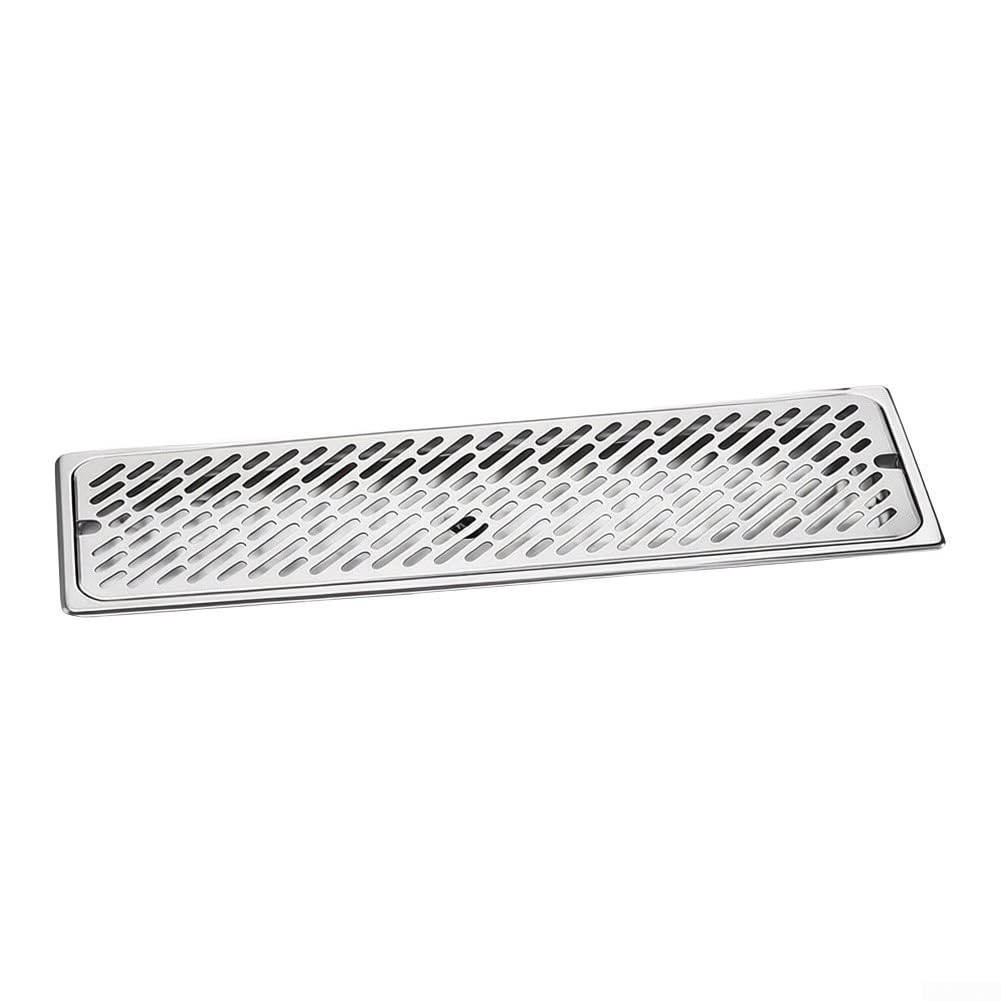 Vassoio Sgocciolatore per caffè in per acciaio con Tubo Scarico - Base Scorrevole per Elettrodomestici da Bar 53x16cm