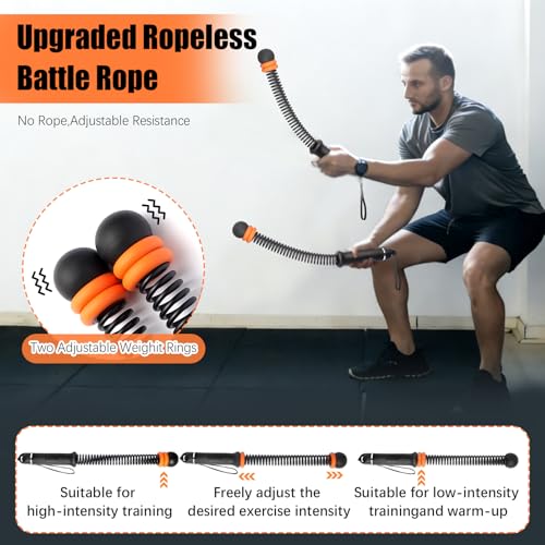 Portable Ropeless Battle Ropes, Adjustable Weights Cordless Battle Ropes for Home Gym with Storage Bag and Training Poster, Workout Rope for Strength, HIIT and Low-Impact Aerobic Training for Adults by CSTHTSC - Image 3