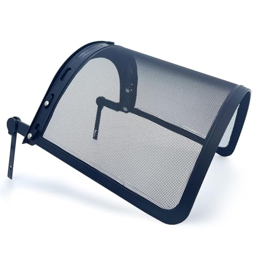 SAFEBUILDER Forestry Safety Helmet with Build-in Visor Mesh Face Shield Ear Muffs 4 in 1 Chainsaw Safety Hard Hats (Mesh Shield Only)