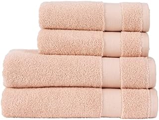 Christy Spa Towels | Bathroom Set of 4 in Khaki | Green Salon Towels 100% Combed Cotton | 2 Hand Towels 2 Large Bath Towels | 2pcs Heavy Luxury Towels Set for Spa Gym Salon Bathroom