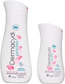 Sabonete Íntimo Dermacyd Femina Floral, Proteção 24 horas, Duas Unidades 200ml + 100ml, Combate Maus Odores e Equilibra o pH, Combinação Bio Protect, Hipoalergênico