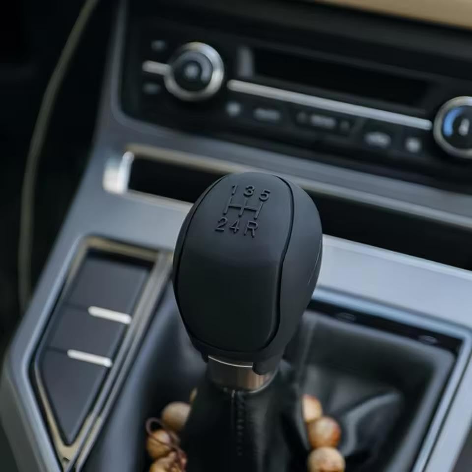 Image of AutoBizarre Car Interior Decoration Anti-Slip Scratch-Resistant 5 Speed Gear Shift Knob Rubber Silicone Cover for All Cars, Vans & Trucks (Black)