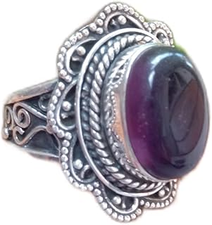 Amethyst Ring, Oval Stone Ring, Wide Band Ring, Purple Amethyst Gemstone Ring, Natural Amethyst Ring, Purple Stone Ring, Gift For Her, Handmade Ring, February Birthstone Ring, Boho Ring, Dainty Ring, Promise Ring