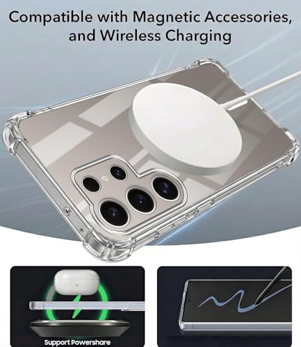 Image of Jkobi Shockproof Crystal-Clear Back Cover for Samsung Galaxy S24 Ultra (Magsafe Wireless Support | Drop & Camera Protection | Hard Polycarbonate)