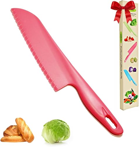 jawbush Cuchillo profesional de ensalada y pan de 11 pulgadas, cuchillo de lechuga de plástico para verduras, frutas, pasteles, cuchillo de chef 1