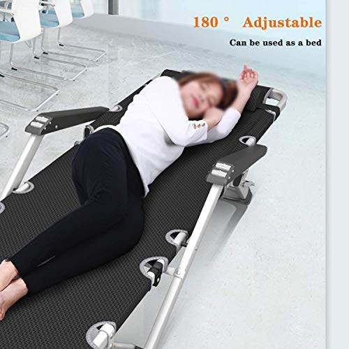 Chaise pliante noire imperméable avec dossier réglable multiposition - 3