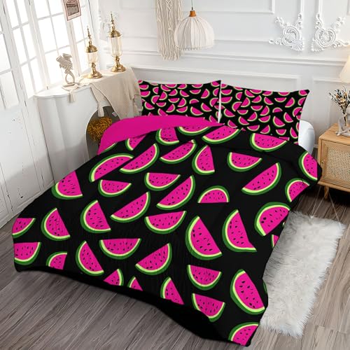 Edredón de sandía morado reversible para niños 260x230cm de microfibra suave 3