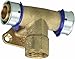 Viega 94739 PureFlow Zero Lead Bronze PEX Press Fire Sprinkler Tee with Female 1-Inch by 1-Inch by 1/2-Inch Press x Press x Female NPT, 50-Pack