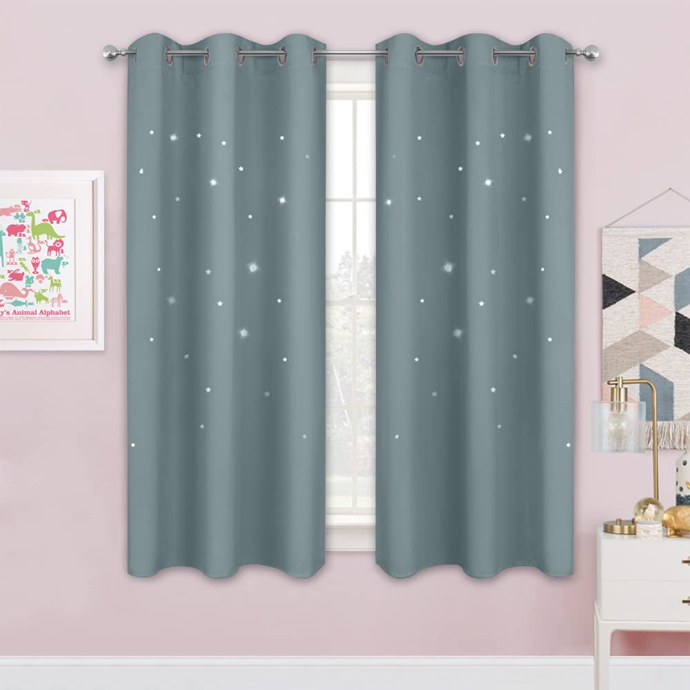 NICETOWN Nursery Blackout Curtains for Bedroom, 2 Panels, Stormy Sea, 42x63