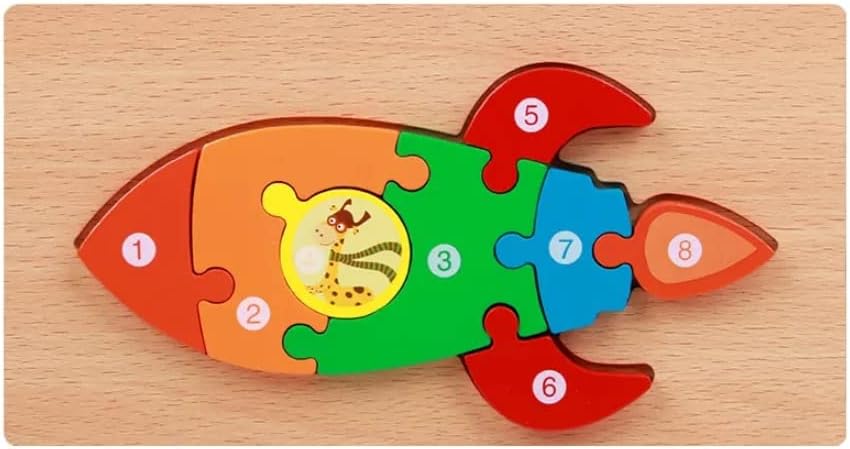 Juguete educativo Montessori, rompecabezas de cubo 3D en madera con varias formas como animales, vehículos, aviones. Aprende y diviértete, para