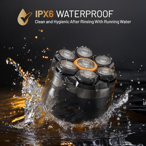 head shaver for bald men 7d electric bald razor - waterproof wet dry shaving - professional grooming kit for balder - rechargeable head shavers for scalpfacebeard