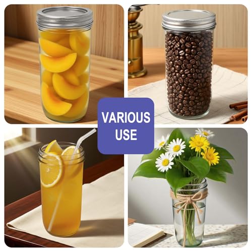 Ravflaw Wide Mouth Mason Jars with Lids 24 oz Pint & A Half Size Pack of 6 by Ravflaw - Used condition - Image 6