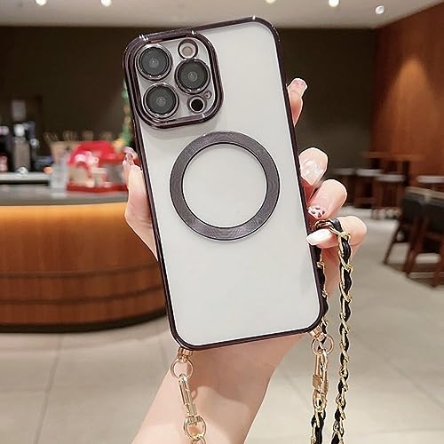 Crossbody lanyard strap phone case pour iPhone 11 coque transparente antichoc noire