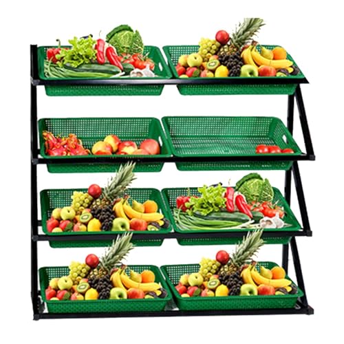 Estante de exhibición de verduras de gran capacidad para venta minorista