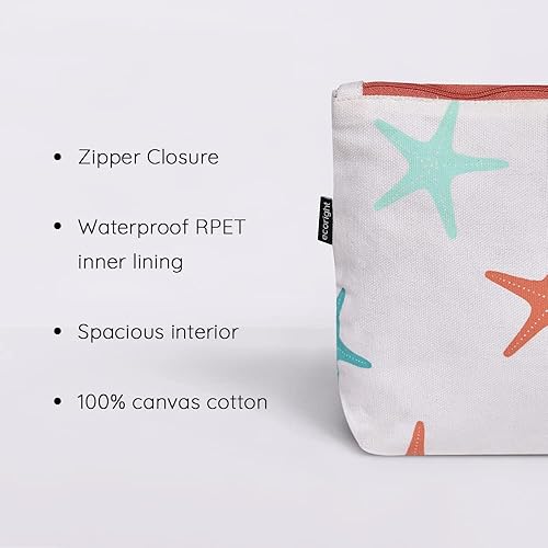 Miniatura 4 de Eco Right Bolsa de cosméticos de lona bolsa de maquillaje de viaje para mujeres y niñas, organizador de monedero con cremallera, elegante estética