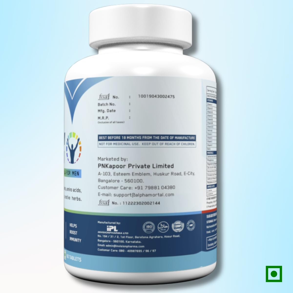 Alpha Mortal Platinum Daily Multivitamin Tablets | Increases stamina, energy, joint health, recovery and endurance. 30 bullets (Vita-Main (30)) Alpha Mortal Platinum Daily Multivitamin Tablets | Increases stamina, energy, joint health, recovery and endurance. 30 bullets (Vita-Main (30))