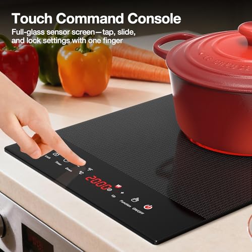 Image of Electric Cooktop, ANHANE 1800W Portable Stove Top, 12 inch Infrared Single Burner Hot Plate for Cooking, Countertop Ceramic Radiant Cooker with Timer & Child Lock, All Cookware Compatible for RV /Dorm