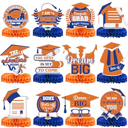 Orange and Blue Graduation Centerpieces for Tables 2025 Graduation Decorations 2025 Graduation Table Decorations 2025 Grad Party Decorations 2025 Class of 2025 Decorations