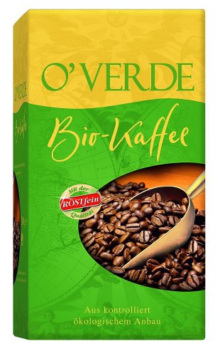 Röstfein O'Verde Bio-Kaffee, gemahlen, 2er Pack (2 x 500 g Packung) - Bio Cover