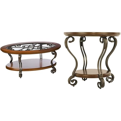 Signature Nestor Traditional Oval Coffee Table + End Table