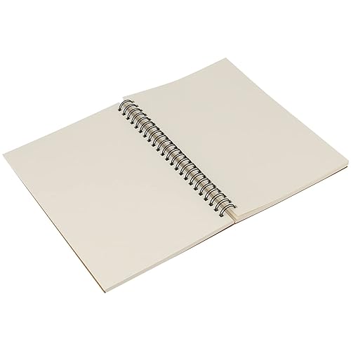 Miniatura 4 de JEUIHAU Paquete de 24 cuadernos en espiral A5 en blanco, tapa de papel kraft marrón, bloc de bocetos para dibujar, manualidades, pintura, 60 hojas