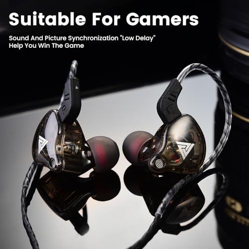 Qkz ak6 Gaming Earbuds with mic,Universal 3.5mm HiFi Sport Headphones in Ear Earphone for Running with Microphone Headset Music Earbuds (with mic, Black) - Image 5