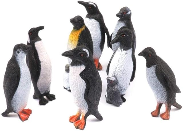 Tomaibaby Penguins Figure Plastic Polar Animal Toy Set - Realistic Arctic Animal Model - Miniature Animal Figurine Set for Home Decorations Easter Basket Stuffers Educational Toys Gifts for Kids