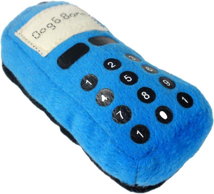 Wwyan 2Pcs Blue Pet Dog Puppy Funny Cellphone Shape Plush Doll Playing Training Chew Squeaky Toughs Plush Fluffy for Awesome Pet Puppy Small Medium Dogs - Image 4