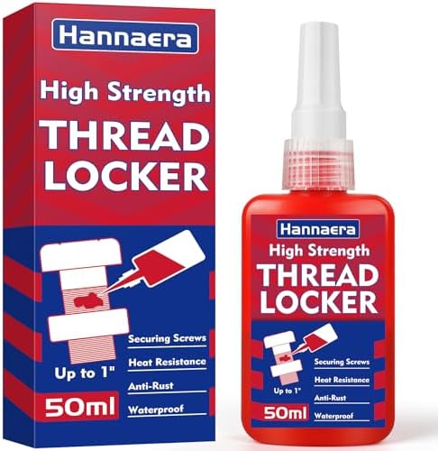 Thread Locker High Strength, Lock & Seal Nuts, Bolts, Fasteners and Metals, Red Threadlocker Against Losening and Leakage (50 ml)